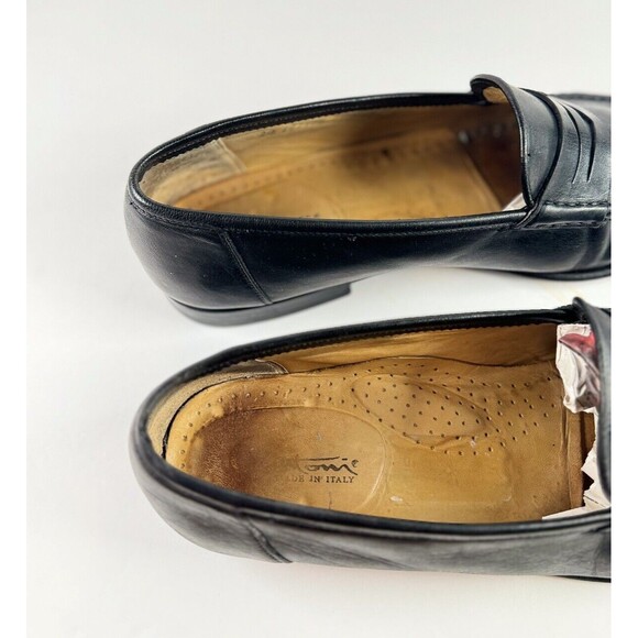 Santoni Black Leather Loafers - Picture 7 of 9